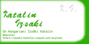 katalin izsaki business card